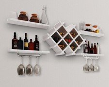 Wall Mounted Wine Rack White