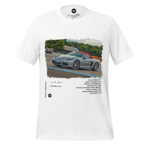 Shirt blanc porsche 718 - t-shirt,