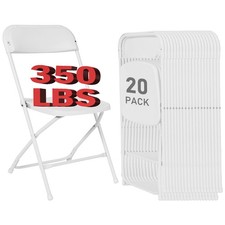 20 Pack White Plastic Folding