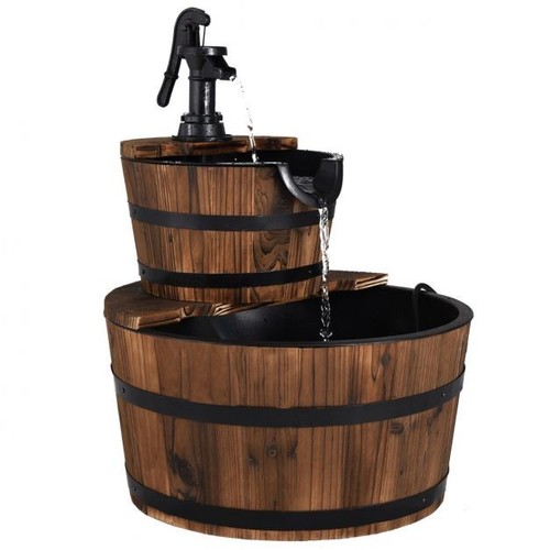 Outdoor water fountain - fountain, wooden