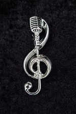 Treble Clef Microphone Brooch