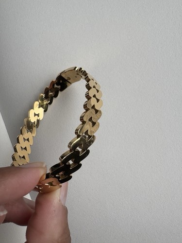 Cuban style solid gold bangle - solid,