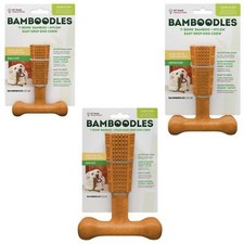 Bamboodles T-Bone Dog Chew Peanut Butter - Bamboo Nylon Aggressive of Chewers