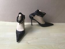 Cesare Paciotti Black Leather Stiletto Shoes with Ankle Straps - ( see details )