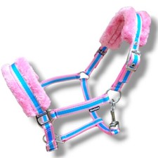 STANDARD SHETLAND FLUFFY HEADCOLLAR, PINK, NAVY, TURQUOISE *FREE POSTAGE*