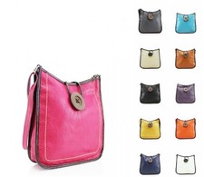 Girls Trendy Button Faux Leather Ladies Shoulder Bag Women Cross Body Handbag