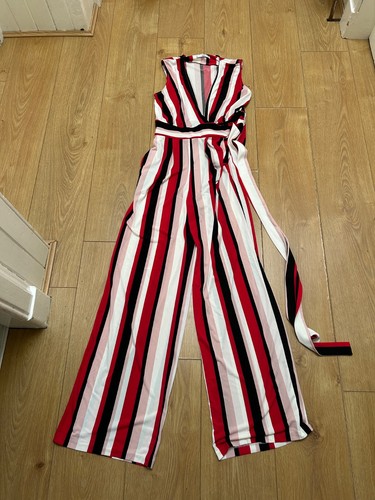 Mango red stripped jumpsuit - mango,