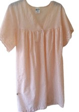 Namsie, Peach Floral Embroidered, Lace Nightdress, Vintage Style UK 16 - 18.
