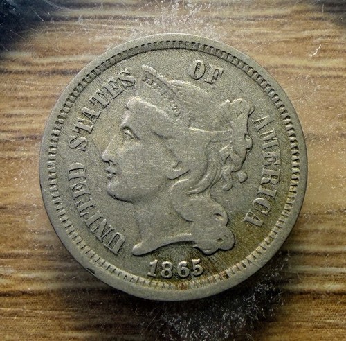 1865 three cent piece - 1865,