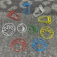 10 Novelty Paper Clips - Hands, Feet or Thumbs Up