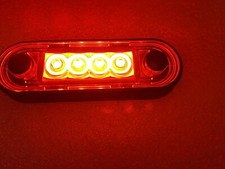 HELLA STYLE RED LED FLUSH  FLAT  MARKER LIGHT  12v 24v (4 LED per unit)