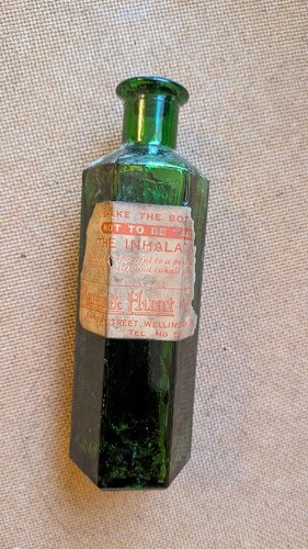 Vintage green glass ribbed - glass,