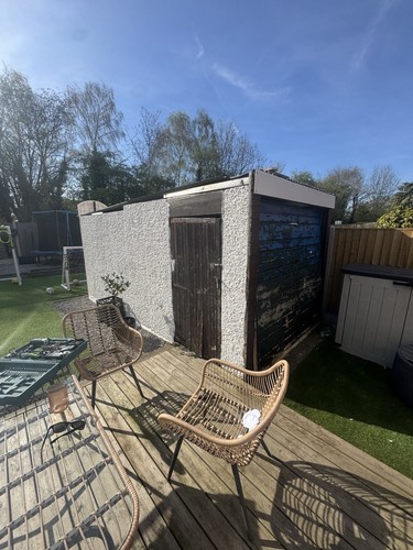 Concrete panelled garage - concrete,