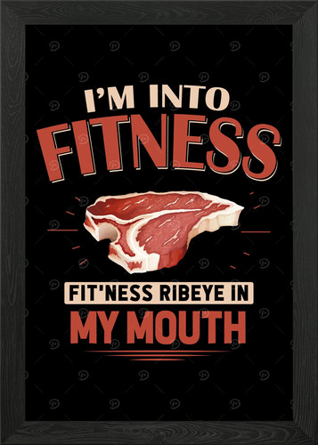 Ribeye steak fitness - steak, framed