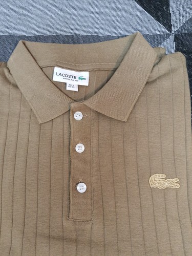 Lacoste men beige ribbed - beige,