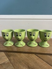Set Of Four Funny Face Egg