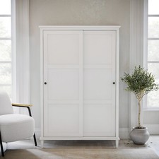 Sliding Double Door Wardrobe in White - Marlowe MLW011