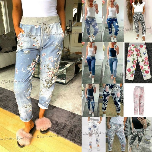 Ladies joggers floral turn - ladies,
