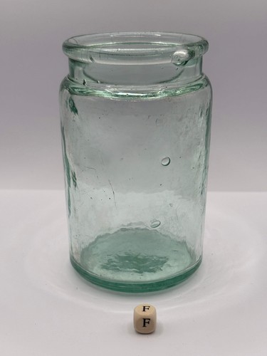 Old 1lb aqua glass - pickle, jar