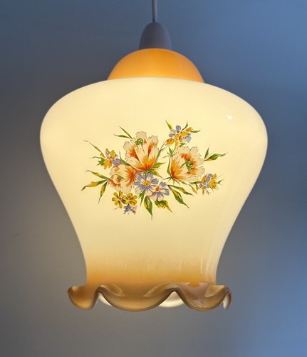Vintage glass ceiling light - vintage,