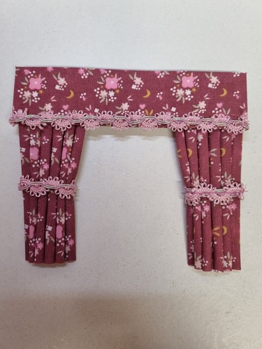 Dolls house miniature curtains - dolls,