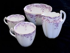 RARE Shelley Foley China Wileman Milk Jug, Sugar Bowl, 2 Cups Set #5898, Lot