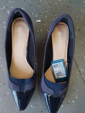 Pavers Purple shiny front court heels shoes size 6 Bnwt 