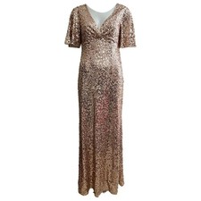 Jenny Packham gold sequin Carrie evening gown,UK 12, US 8 EU 40 D 38
