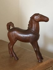 Antique wooden horse figure - horse,