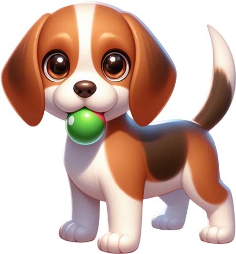 Colourful beagle dog - colourful, puppy