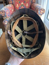 Original WWII US Military M1 Helmet Liner With Sgt Stripes