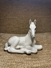 SUPERB USSR RESTING GREY FOAL / HORSE FIGURINE RUSSIAN PORCELAIN
