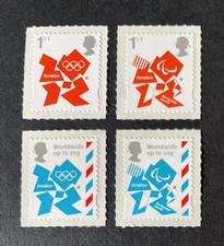 GB 2012 MNH Olympic Paralympic Definitive Self Adhesive Stamps Sg 3250 to 3253