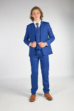 Boys Suits 5 Piece Wedding Page Boy Party Prom Suit Blue Black Grey Baby-14 Yrs