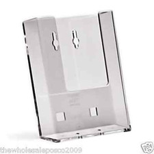 Clear Plastic Leaflet Holder Flyer Display Wall Mount 1/3RD A4 DL x 1 MENU SIZE
