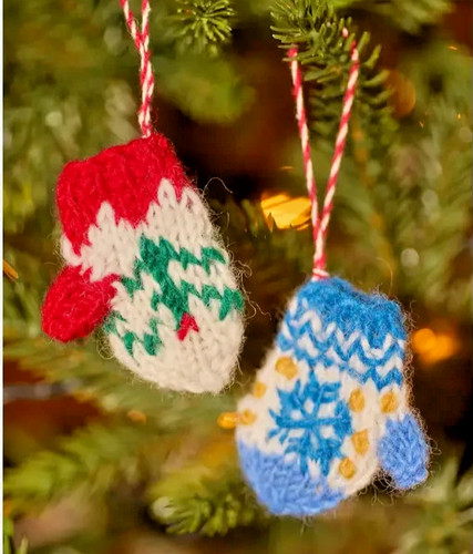 Handmade knitted mittens - handmade,