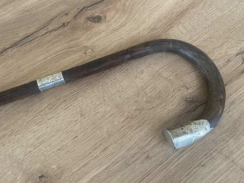 Antique bamboo walking - , stick