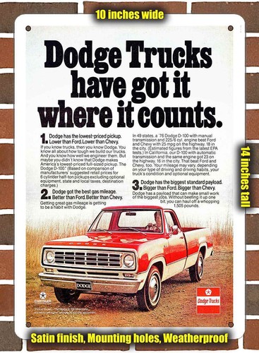 Metal sign 1976 dodge - metal,
