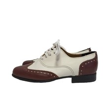 Gandolfi Cream & Brown Lace-Up Leather Shoes Uk Women's Size 2.5