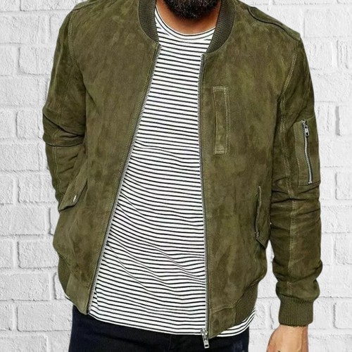 Trendy men sheepskin - men's, suede