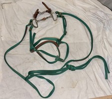 USED GREEN NYLON & LEATHER