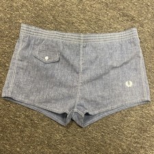 Men's Vintage Fred Perry Tennis Shorts Blue 80's Casuals Size XL