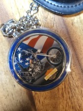 Harley Davidson Pocket watch “The Ultimate Chopper" with leather belt case.