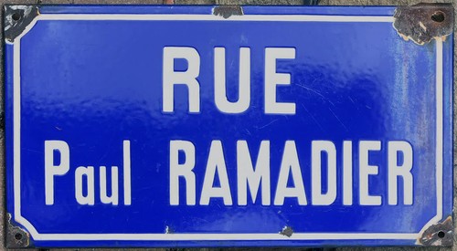 Old french enamel - street, sign