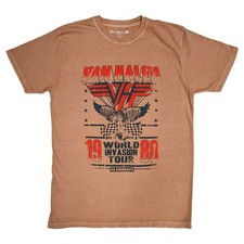 Van Halen T Shirt World Invasion Vintage Band Logo new Official Unisex Pink