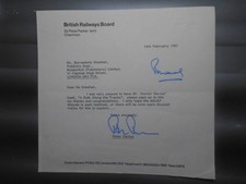 Peter Parker Chairman British Railways Signed Autograph Letter About Rail Strike