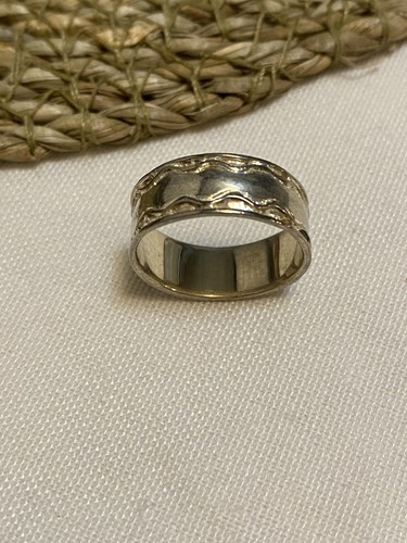 Vintage sterling silver etched - vintage,