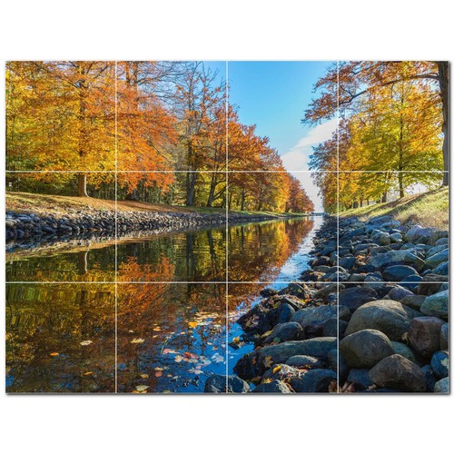 River ceramic tile - tile, mural