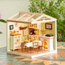 Rolife DIY Miniature Dollhouse Kits Warm Dining Room Craft Kit Model House Craft