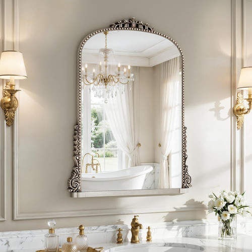 Vintage silver arched bathroom - vintage,